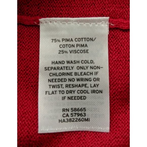 Halogen (Nordstrom) Red Pima Cotton Blend Sweater Tie- Size M - NWOT - Picture 6 of 7